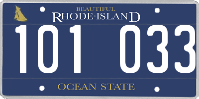 RI license plate 101033