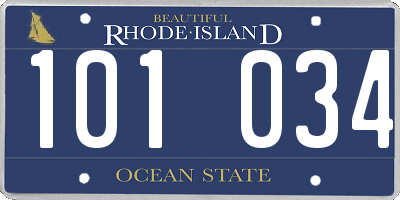 RI license plate 101034