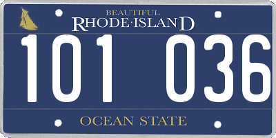 RI license plate 101036