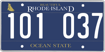 RI license plate 101037