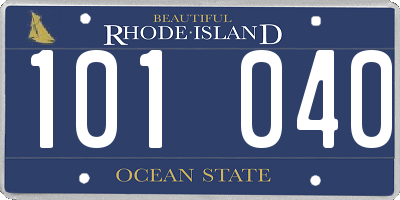 RI license plate 101040