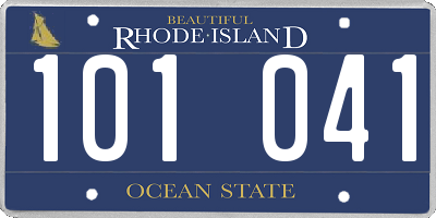 RI license plate 101041