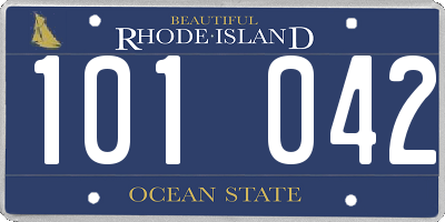 RI license plate 101042