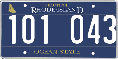 RI license plate 101043