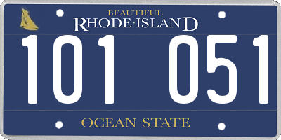 RI license plate 101051