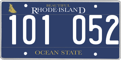 RI license plate 101052