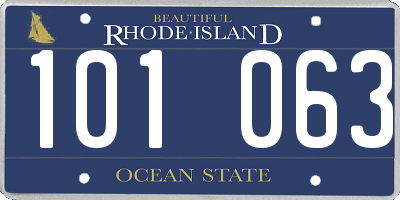 RI license plate 101063