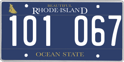 RI license plate 101067