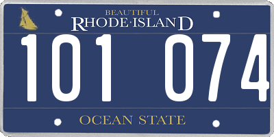 RI license plate 101074