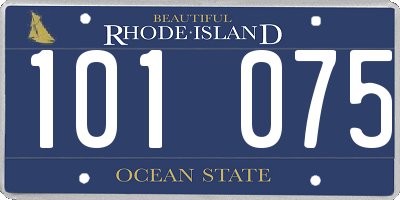 RI license plate 101075