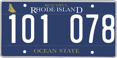 RI license plate 101078