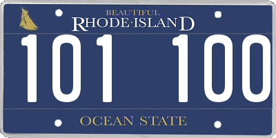RI license plate 101100
