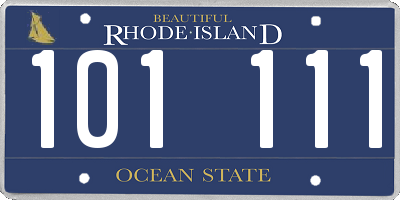RI license plate 101111