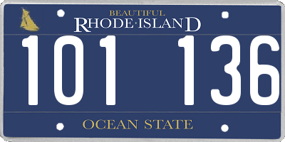 RI license plate 101136