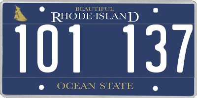 RI license plate 101137