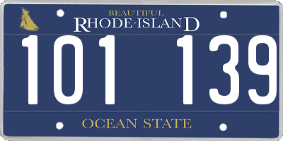 RI license plate 101139
