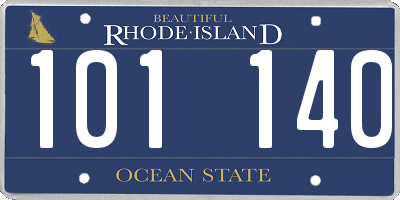 RI license plate 101140