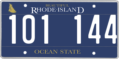 RI license plate 101144