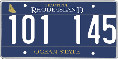 RI license plate 101145