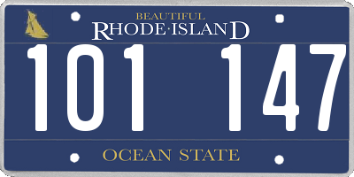 RI license plate 101147