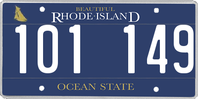 RI license plate 101149
