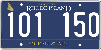 RI license plate 101150