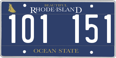 RI license plate 101151