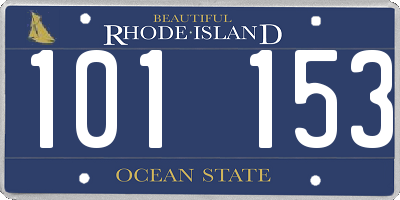 RI license plate 101153