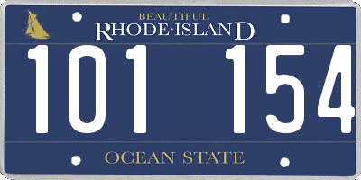 RI license plate 101154