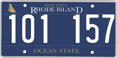 RI license plate 101157