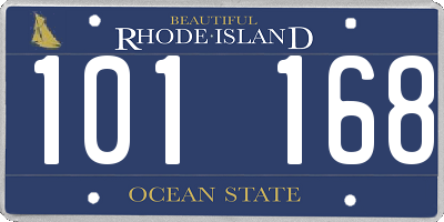RI license plate 101168