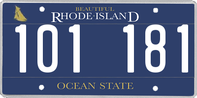 RI license plate 101181