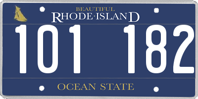 RI license plate 101182