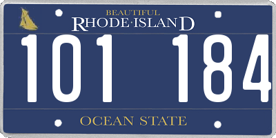 RI license plate 101184