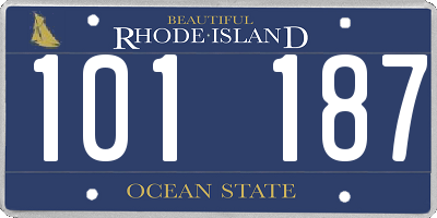 RI license plate 101187