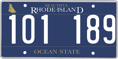 RI license plate 101189