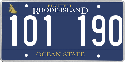 RI license plate 101190