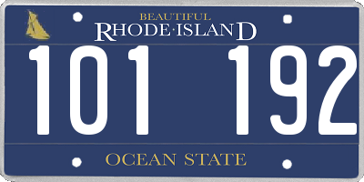 RI license plate 101192