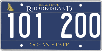 RI license plate 101200