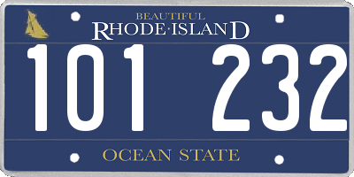 RI license plate 101232