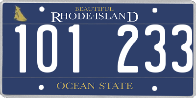 RI license plate 101233