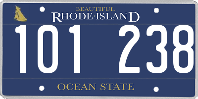 RI license plate 101238