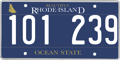 RI license plate 101239