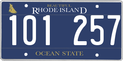 RI license plate 101257