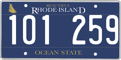 RI license plate 101259