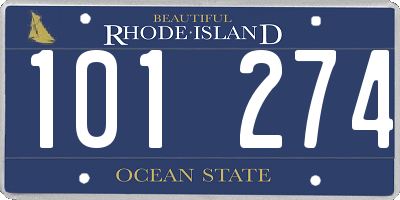 RI license plate 101274