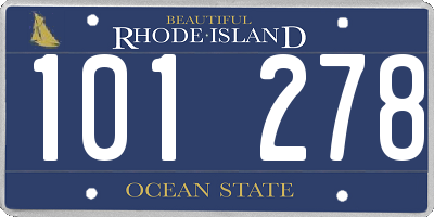 RI license plate 101278
