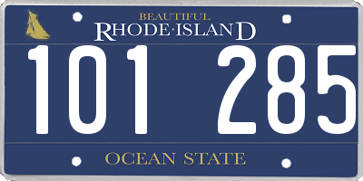 RI license plate 101285