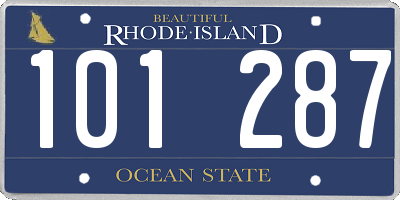 RI license plate 101287