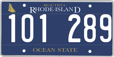 RI license plate 101289